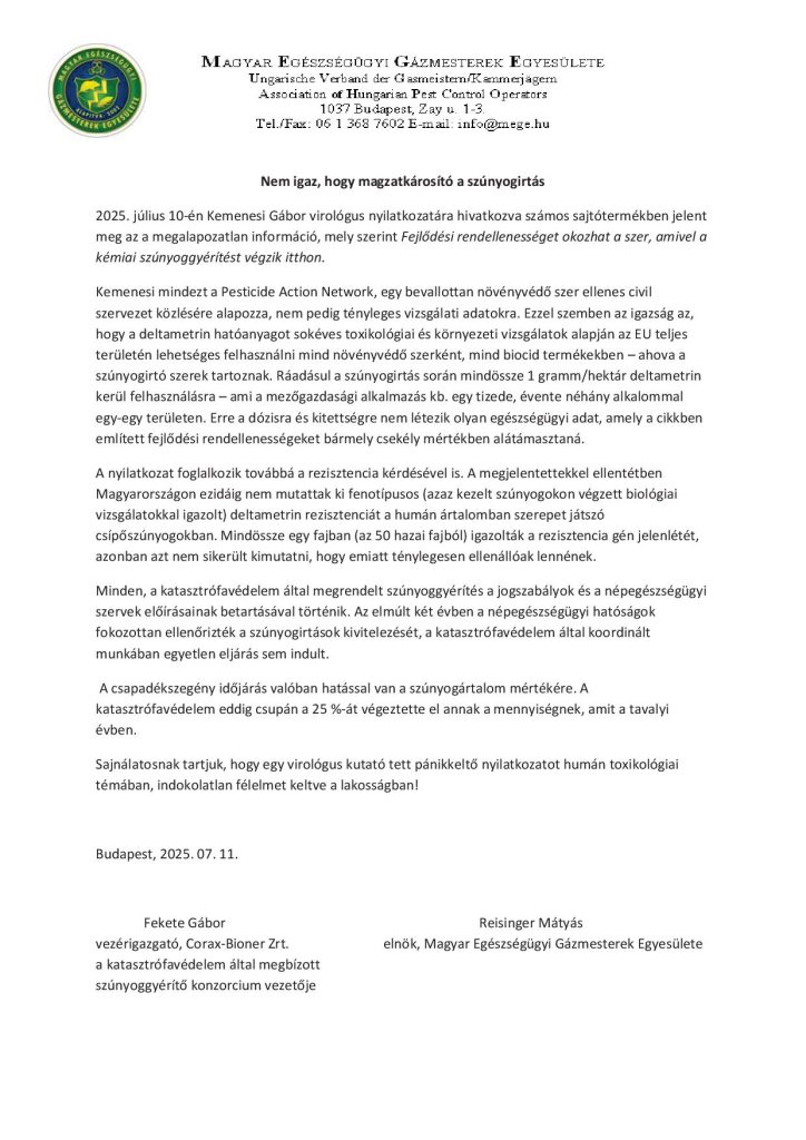Nem igaz, hogy magzatkárosító a szúnyogirtás