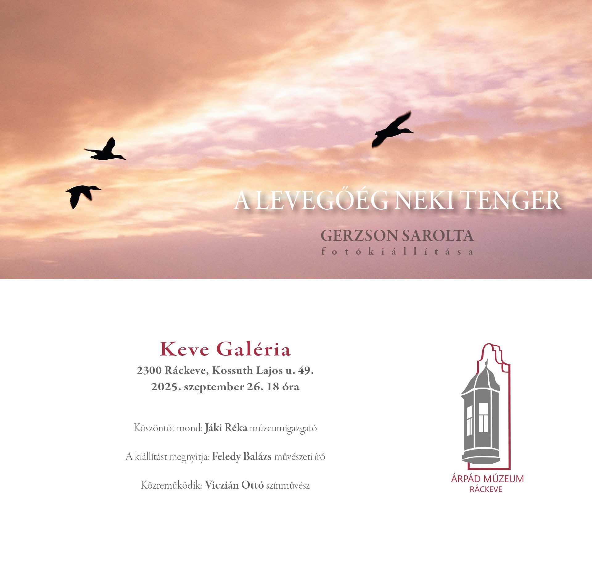 A levegőég neki tenger Keve Galéria 2025