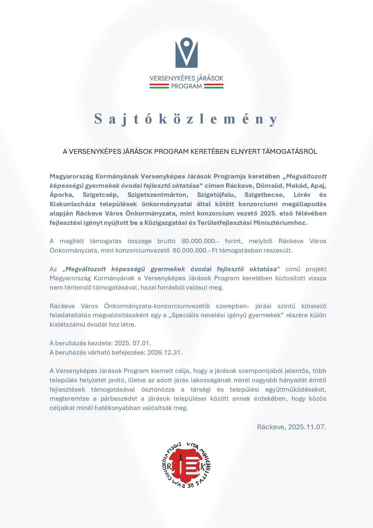 Megváltozott képességű gyermekek óvodai fejlesztő oktatása