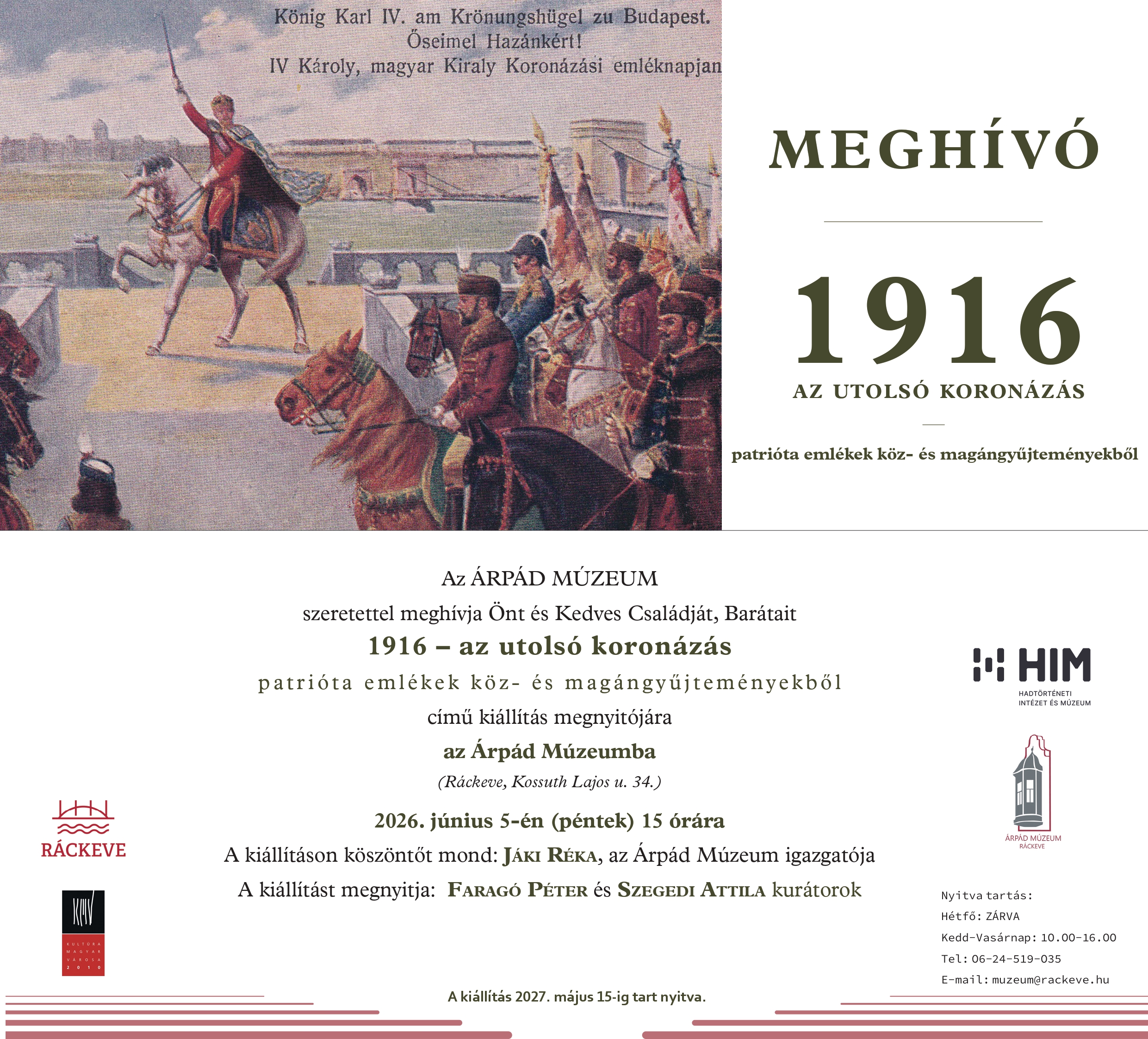 Meghívó 1916 - Az utolsó koronázás