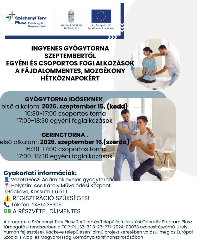 Ingyenes gyógytorna szeptembertől